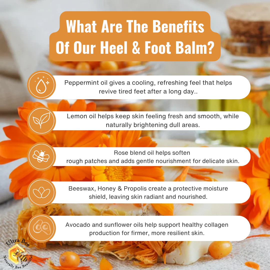 100% Natural Heel & Foot Balm Honey & Peppermint 100ml - Image 4